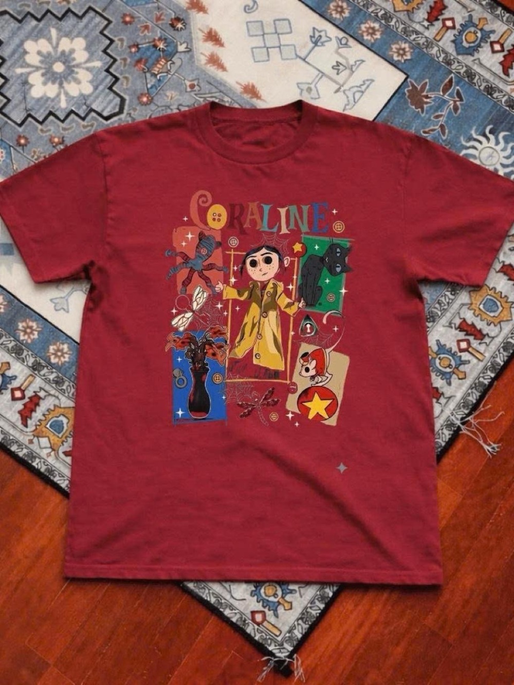Gildan Red Coraline Graphic Short Sleeve Tee